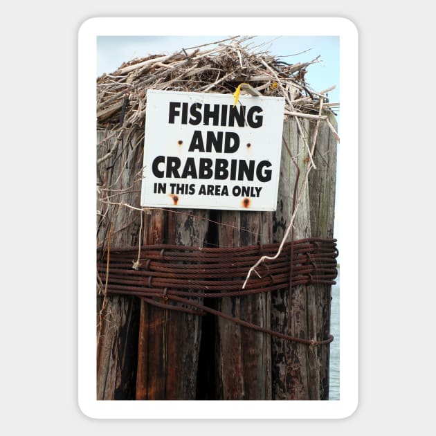 Fishing and Crabbing - Crisfield, MD Sticker by searchlight